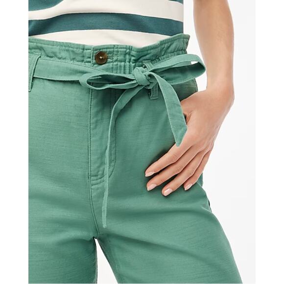 J.Crew Factory Cropped Twill Paper-Bag Pants | Womens Plus 24, Green NWT - Picture 5 of 6